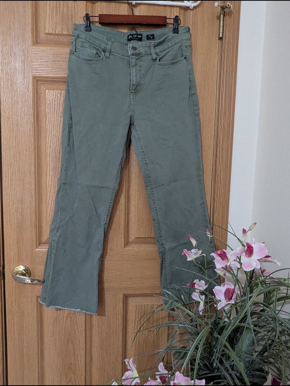 Flag & Anthem Olive Green Straight-Leg Denim